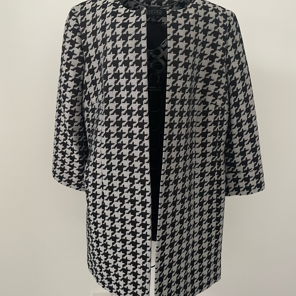 Kasper Black and Grey Houndstooth Blazer/ Jacket